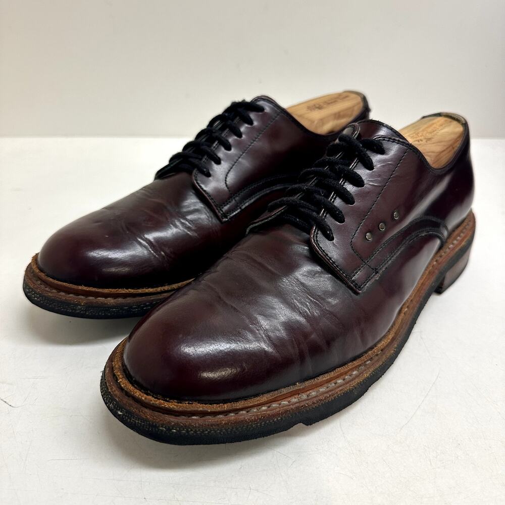 VGUC pskaufman No.1050 RUNWAY Derby Oxblood Burgundy Handmade Recycled 8.5